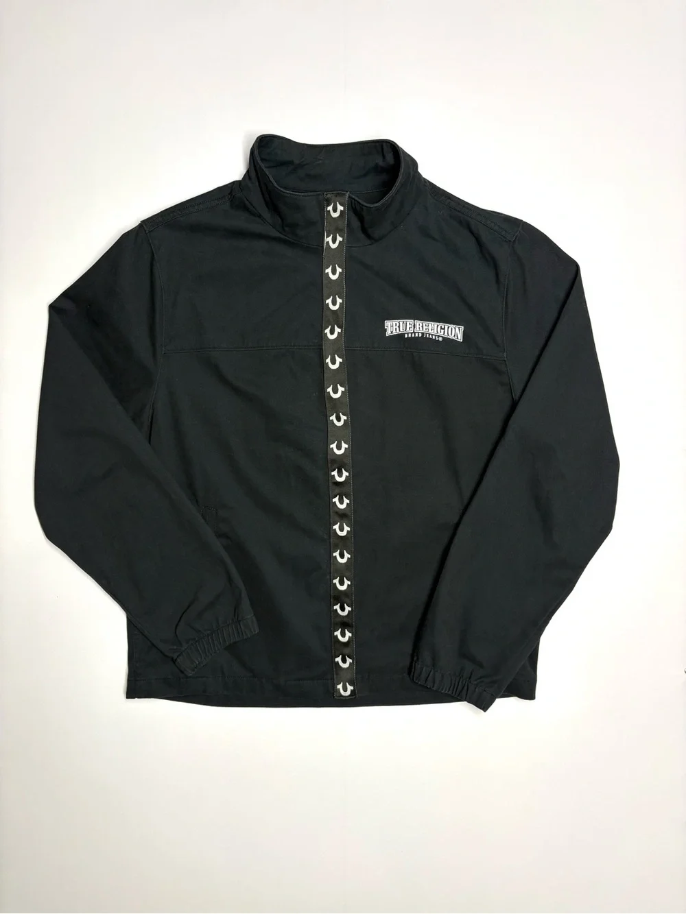True Religion Black Jacket with White Back Logo